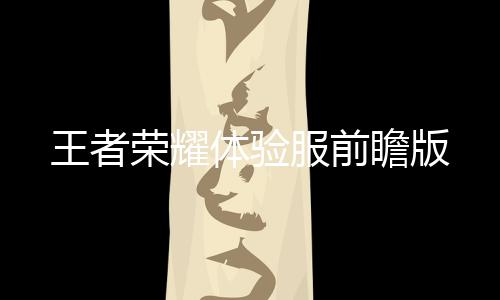 王者荣耀体验服前瞻版